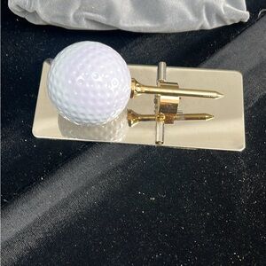 Gold and Silver Plated Golf Ball Note Holder